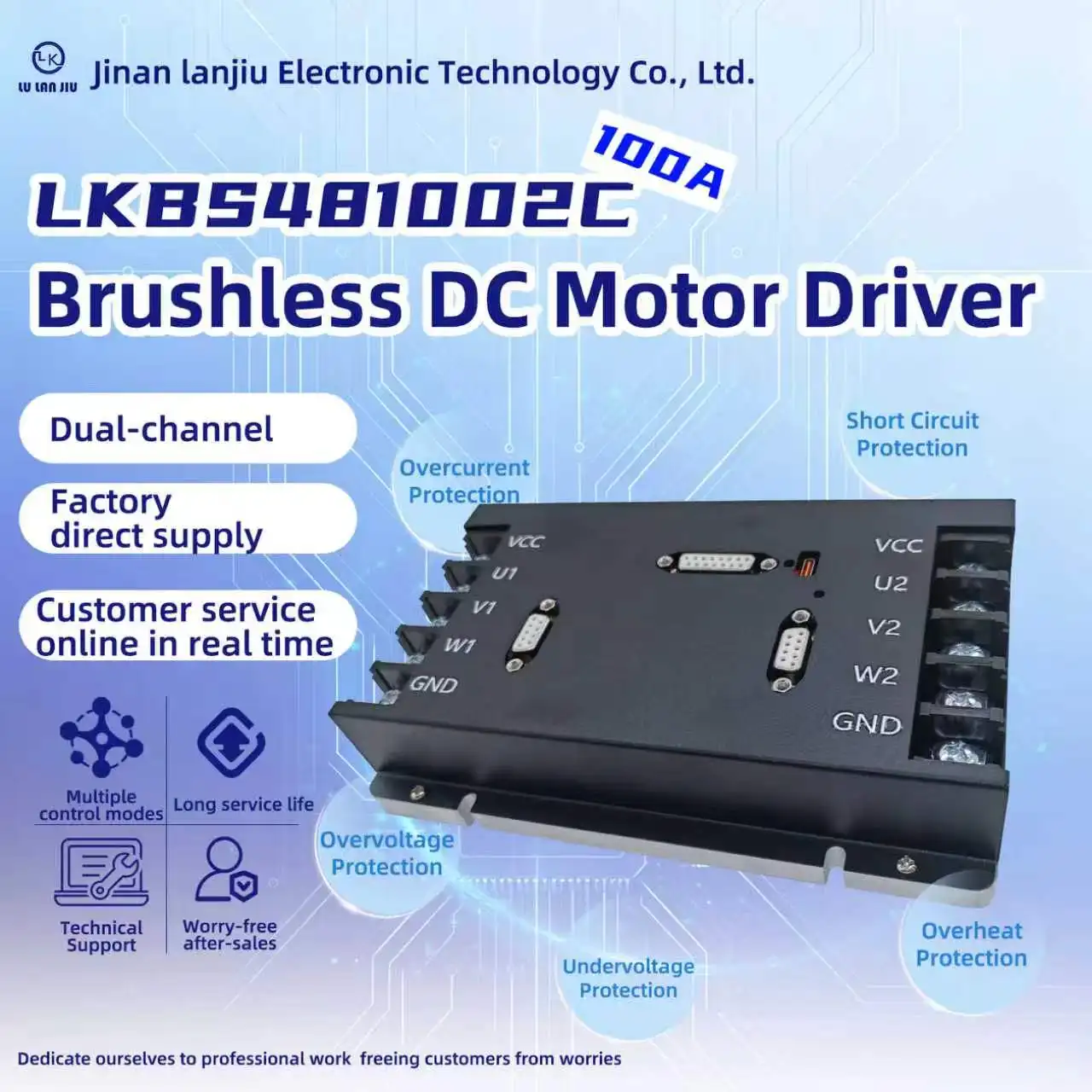 Dual Channel BLDC Driver LKBS481002C 48V 2000W