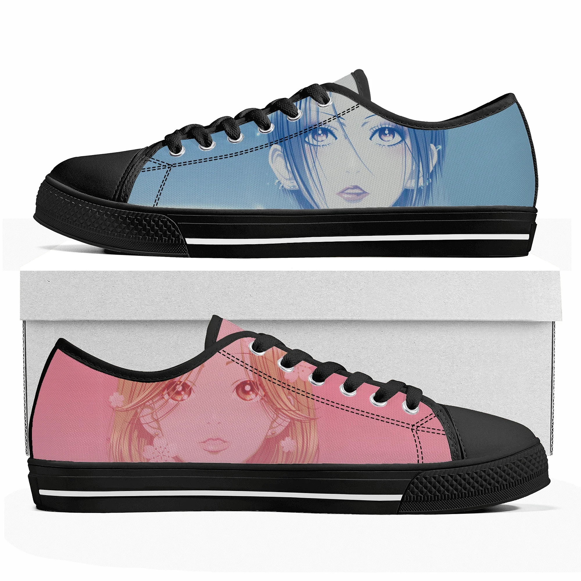 Manga NANA Osaki Komatsu Low Top Sneakers Mens Womens Teenager Canvas Sneaker High Quality Casual Couple Shoes Custom Shoe