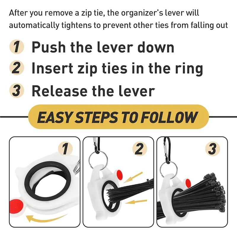 

ABVT-Zip Tie Organizer Cable Tie Organizer Holder Glow In The Dark Strong Efficient Solution 16PCS