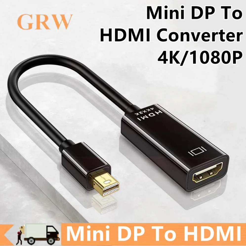 4K Mini DisplayPort to HDMI-compatible Adapter Male Mini DP to Female HDMI-Compatible Cable Converter for Apple MacBook Air Pro