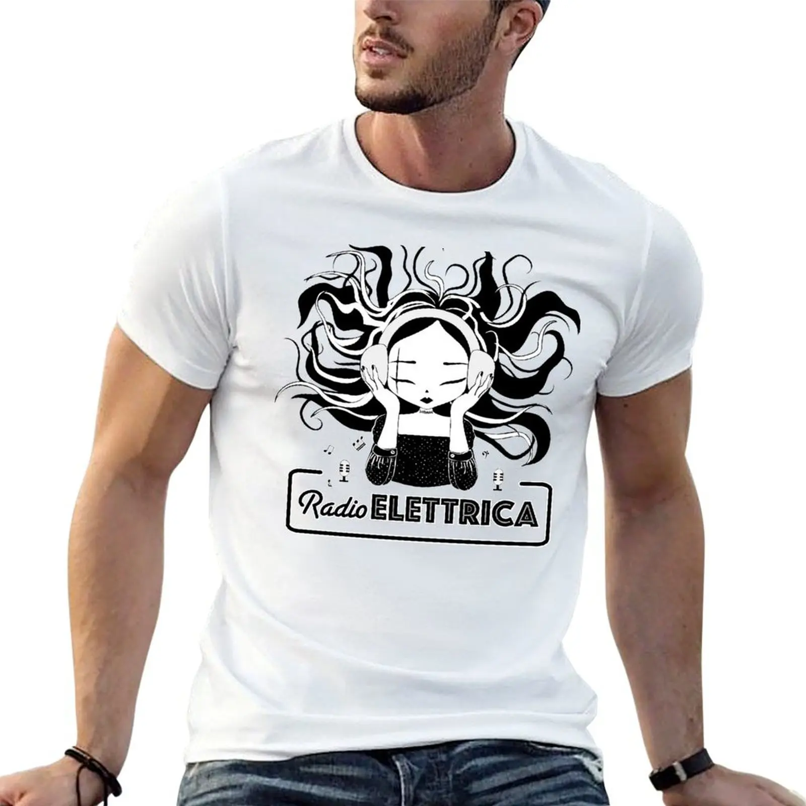 Radio Elettrica by Disturbia T-Shirt summer tops oversize t-shirts man mens clothing