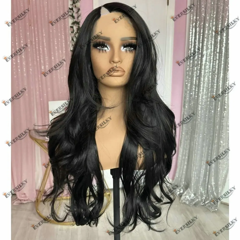 

180 Density V Part Wig Human Hair Body Wave Brazilian Remy Hair Wigs With Clips&Combs No Leave Out No Glue Wave Wigs for Women