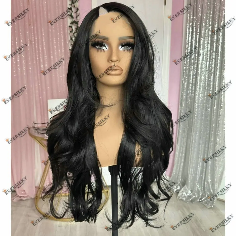 180 Density V Part Wig Human Hair Body Wave Brazilian Remy Hair Wigs With Clips&Combs No Leave Out No Glue Wave Wigs for Women