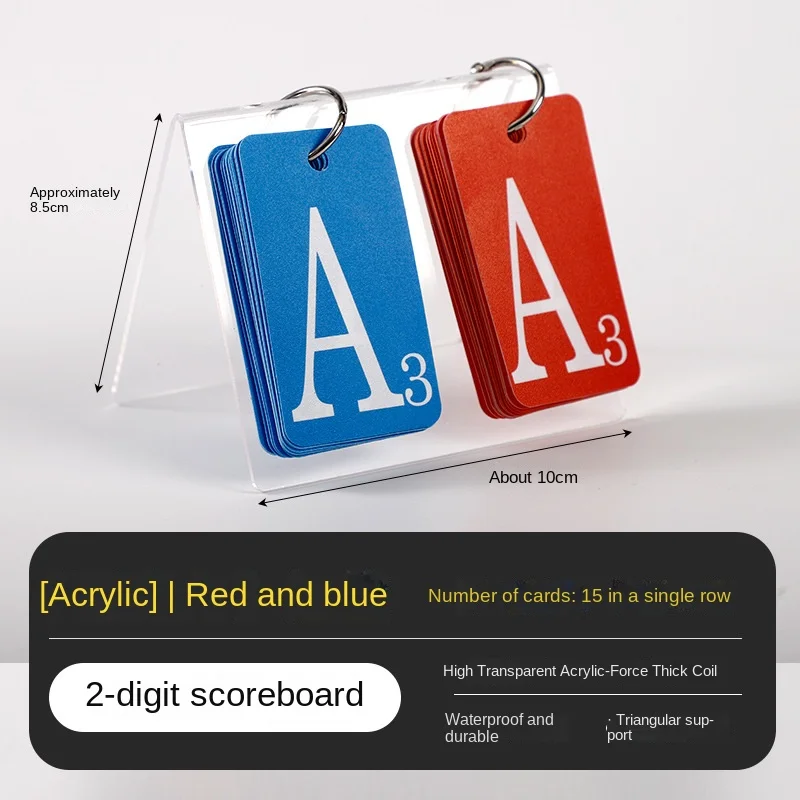 Transparant acryl enkelcijferig scorebord professionele sportcompetitie mini desktop scorebord multifunctionele flop