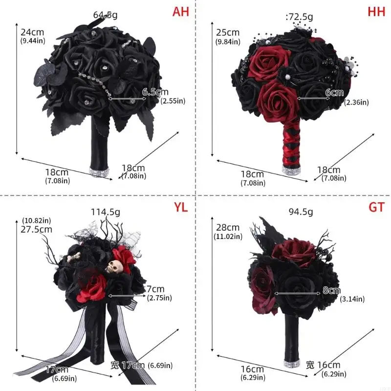 Artificial Flowers Bridal Bouquet for Halloween Marriage Proposal Party Ceremony