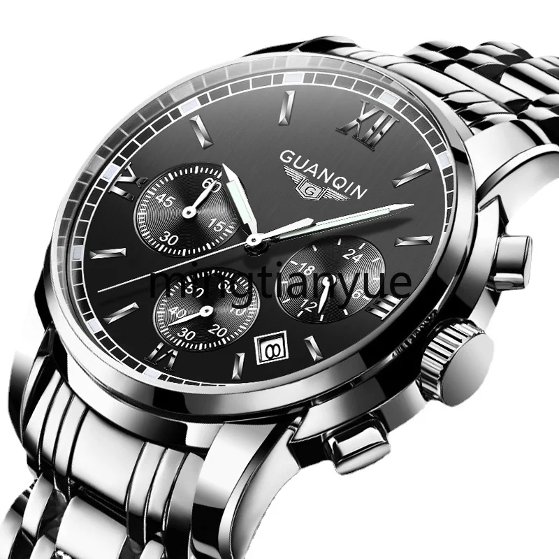 

Men's Quartz Watch Steel Belt Men's Watch Luminous Waterproof Watch Multi-Function Timing