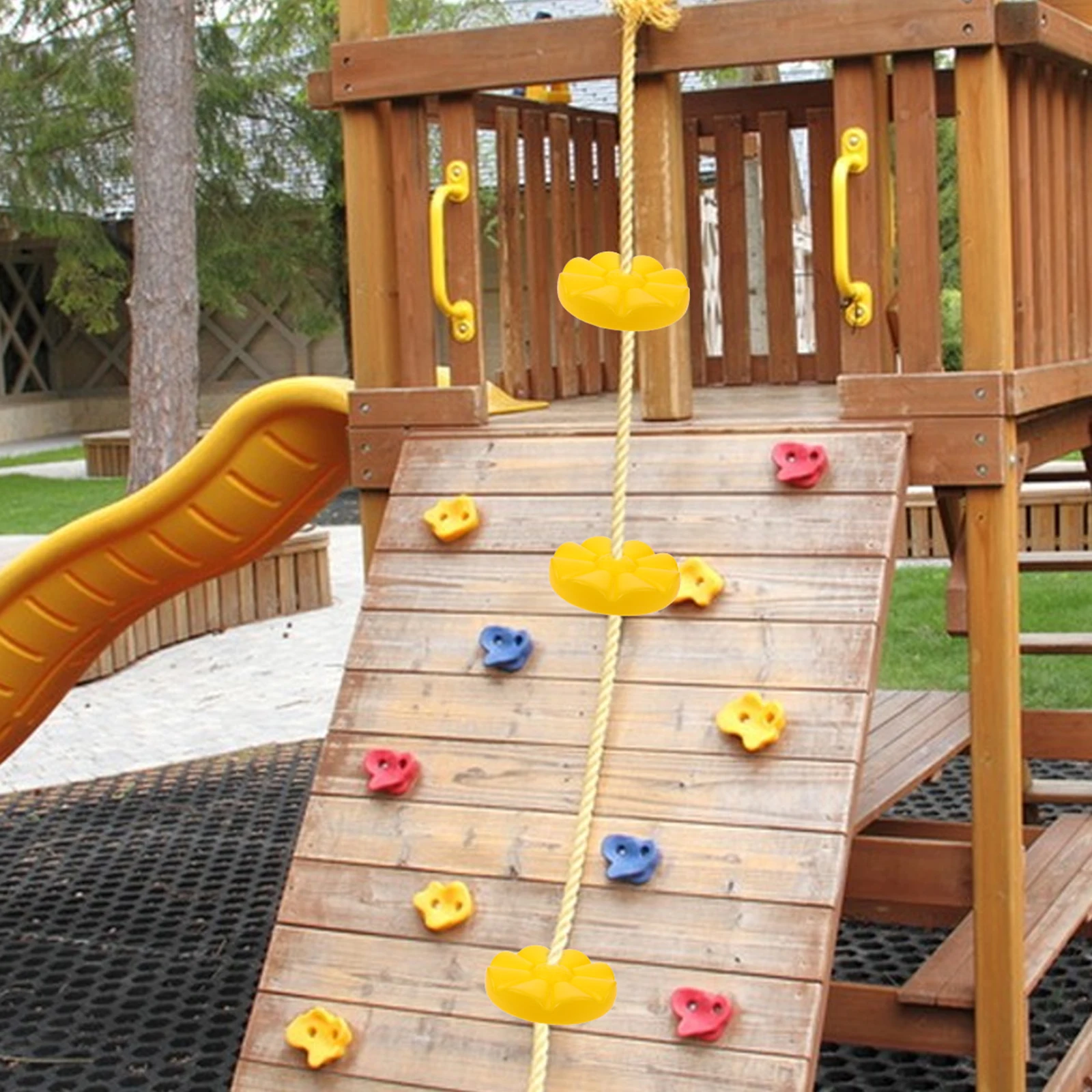 

Climbing Plate Durable Yellow Disc Kids Outdoor Swing Accessory Plastic Toy Small Plastic Swing Rope Disc For Children Rope