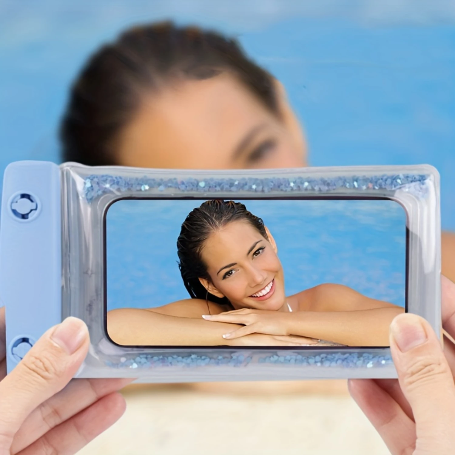 

2pc Cute & Simple Lemon Design Waterproof Phone Pouch, Swimming & Diving Touchscreen Protective Case, Transparent Plastic, Summe