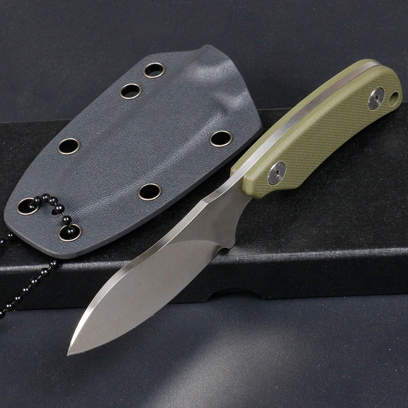 

Knife Full Tang Fixed Blade Small Survival Knife Camping Outdoor EDC Tools Portable With K Sheath And Necklace