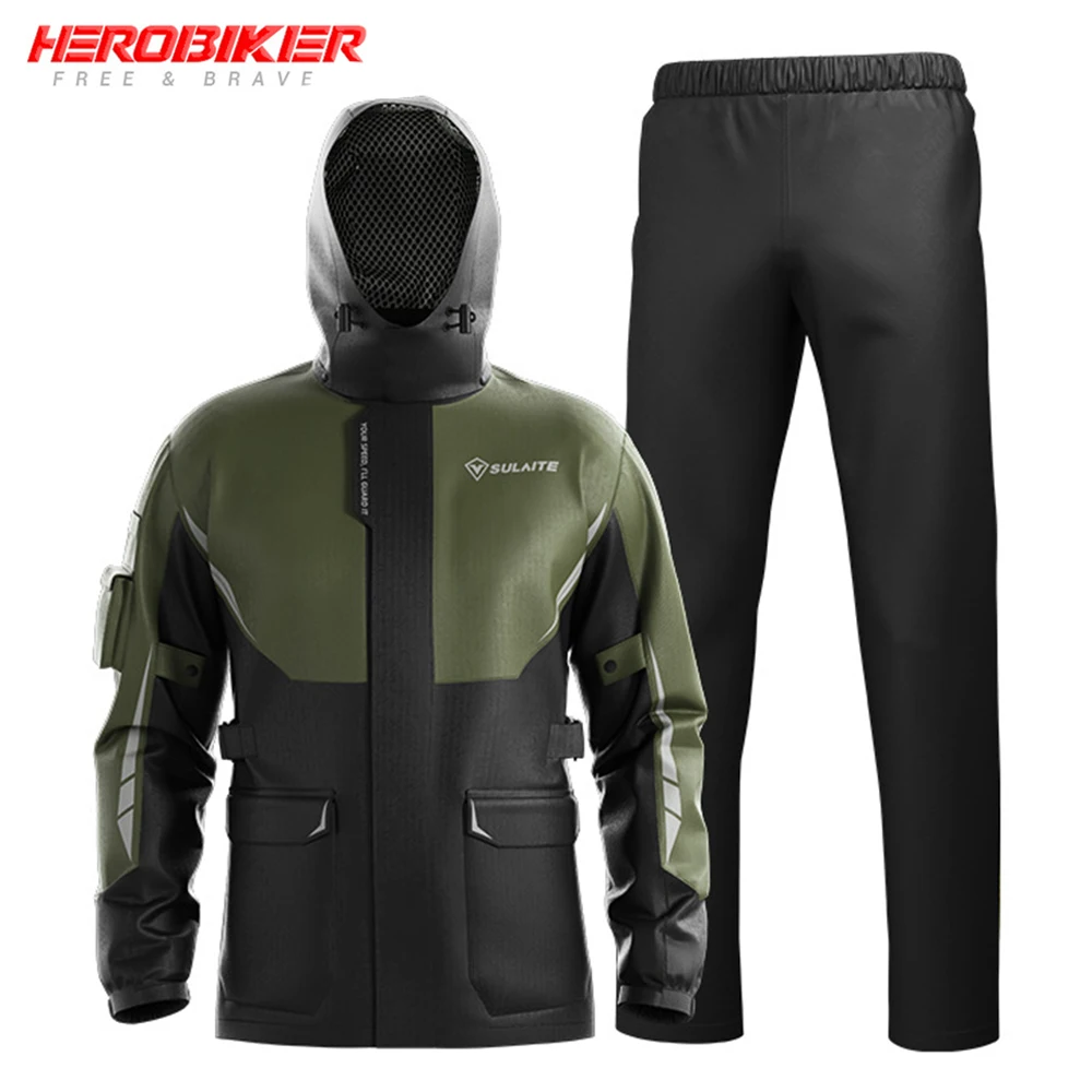 

Men Rain Coat Waterproof Motorcycle Rain Cover Suits Motobike Raincoat Jacket Multicolor Split For Motorcyclist Moto Rain Suit