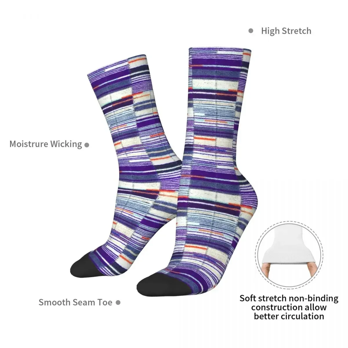 Elizabeth Line Underground Moquette Seat Cover Socks Harajuku High Quality Stockings All Season Long Socks Accessories Unisex