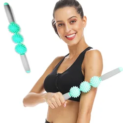 Roller Ball Muscles Massage Stick Yoga Fitness Wolf Tooth Fascia Stick Rodillo Masaje Muscular for Calves Thighs Arms Forearms