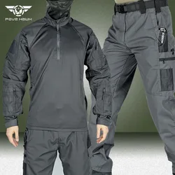 Tactical Suit Men Military Breathable Training Airsoft Clothes Multi-pocket Wear Combat Cargo Pants Army Hunting Paintball Sets