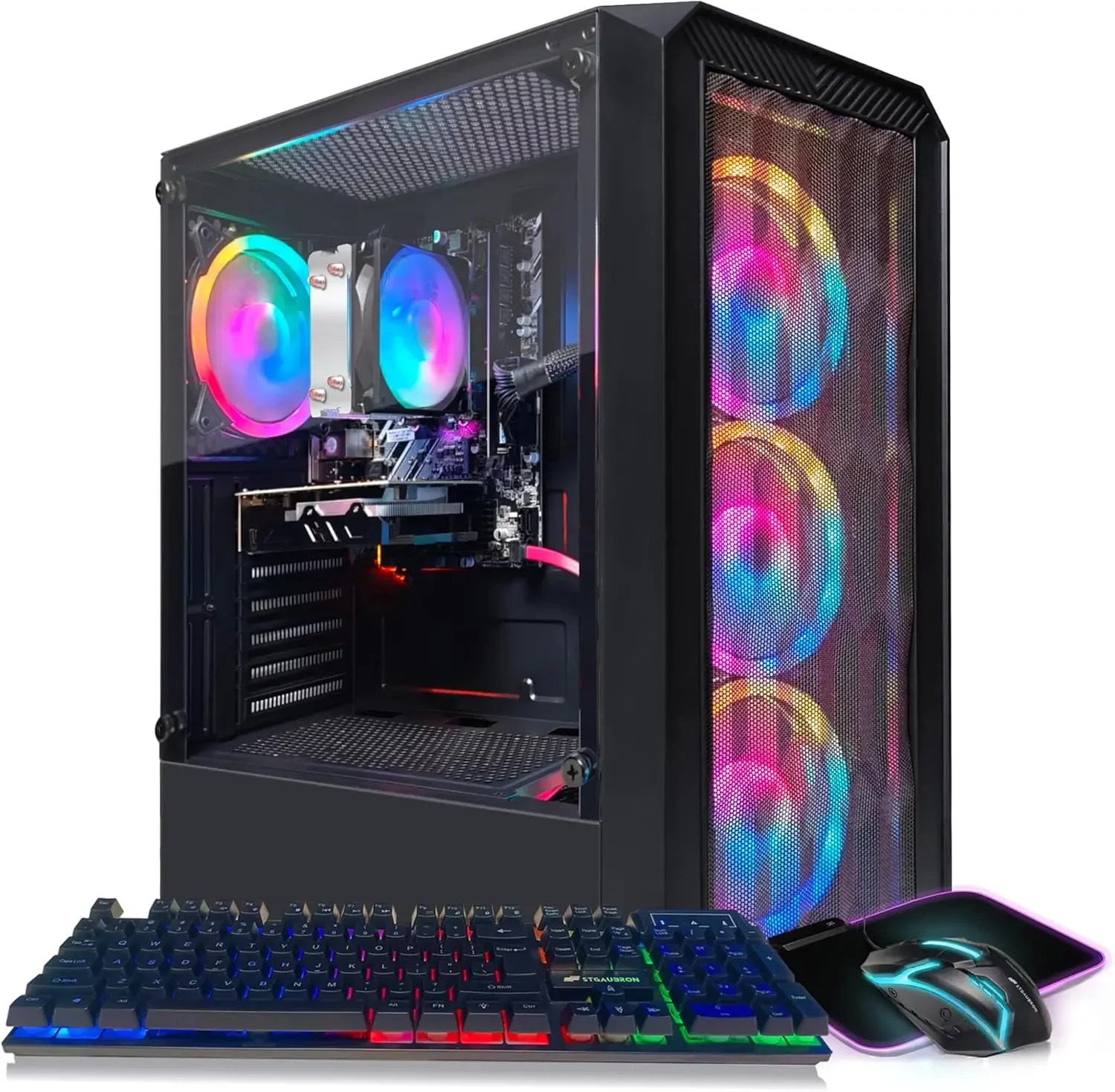 Gaming PC Desktop, Radeon RX 590 8G GDDR5, AMD Athlon 3000G 3.5G, 16G DDR4, 512G SSD, 600M WiFi