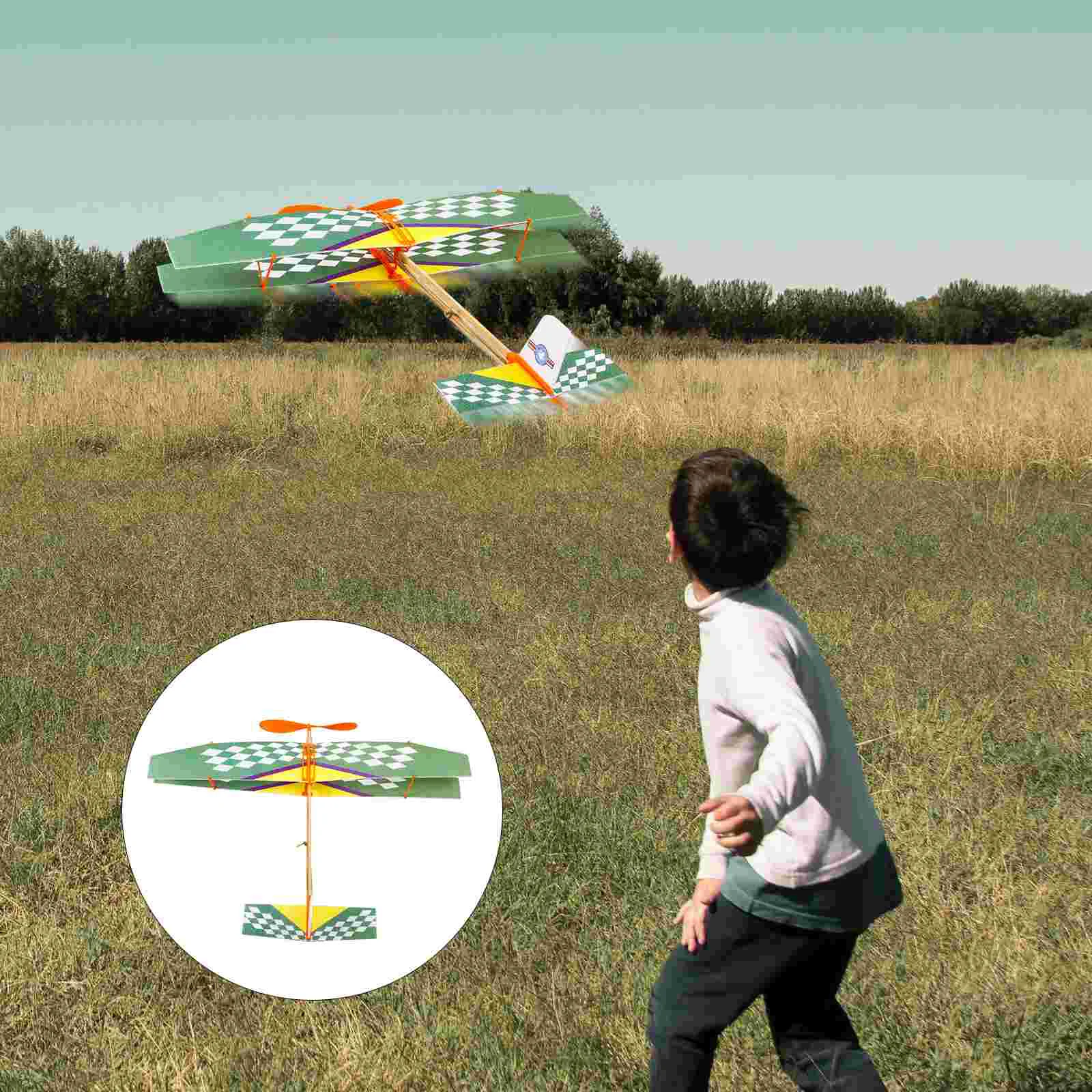 

2 Pcs Kid Materials Glider DIY Toy Airplane Model Child Children’s Toys Rubber Band