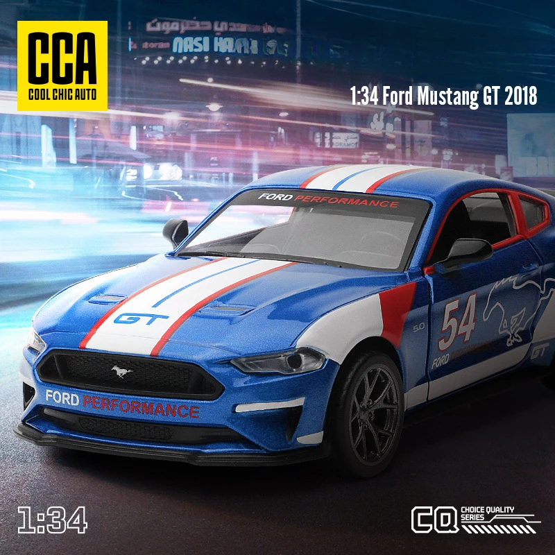 Cca echte Ford Mustang GT2018 Legierung Auto Modell Sound Light Pullback Druckguss Metall Spielzeug Fahrzeuge Junge Geschenk Geburtstag