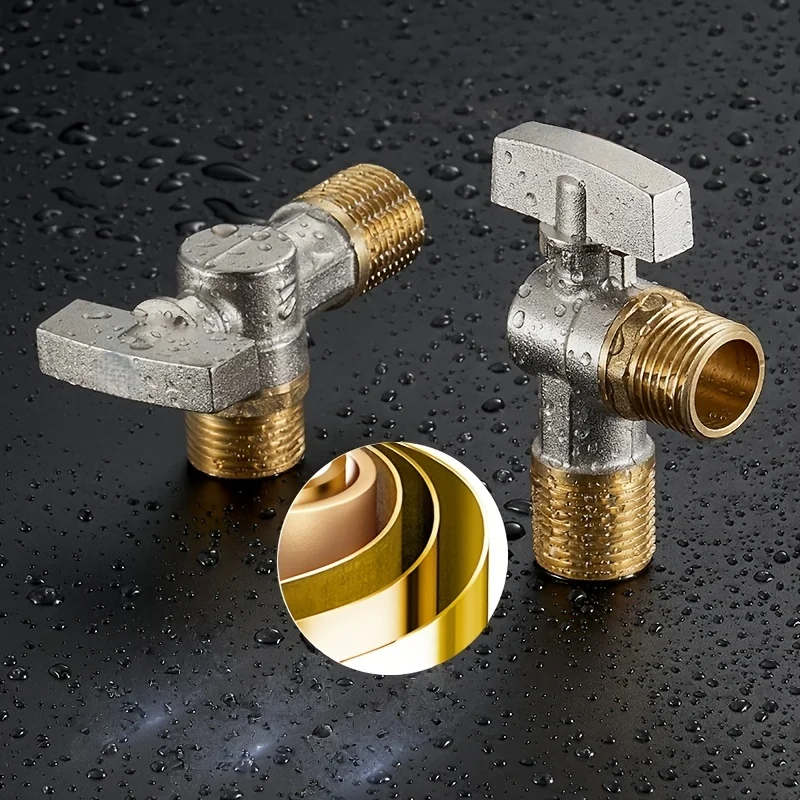 Full‑Port Brass Angle Ball Valve G1/2, Quarter‑Turn High‑Flow Shut‑Off Valve for Toilet Water Heater Bathroom Plumbing