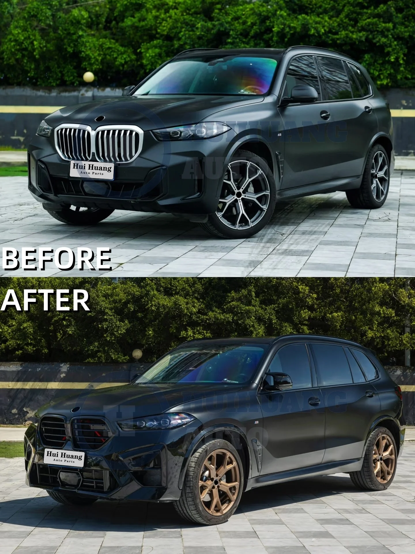 2023-ON X5 G05 LCI to F95 LCI X5M Style Body Kit Full Set PP Front Bumper Rear Bumper Over Fenders Headlights