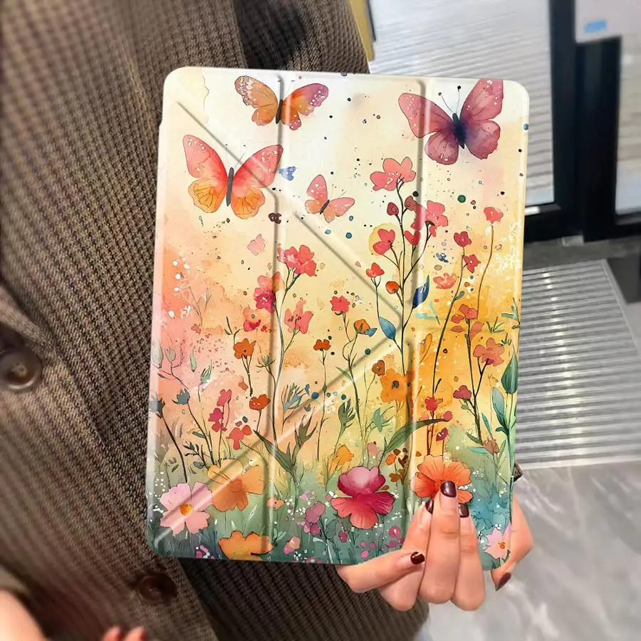 Butterfly Print Tablet Case For iPad Pro 2025 Air 4 5 M3 M2 1 2 M4 11inch Pro 11th 10th 9th 8th 7th 12.9inch Mini 6 7 Holder