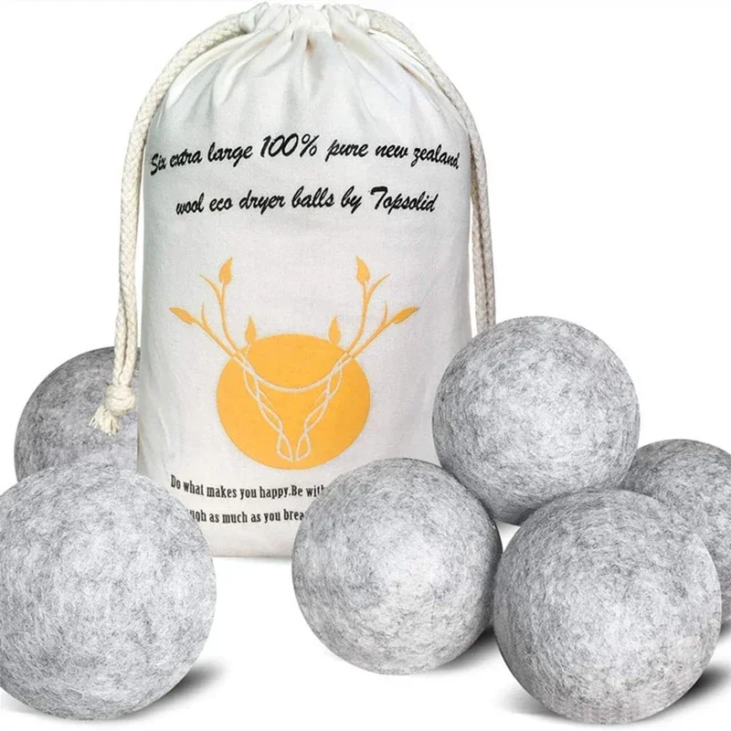 Reusable Wool Dryer Balls Softener Laundry Home Washing 7cm Fleece Dry Kit Ball Useful Washing Machine Accessories