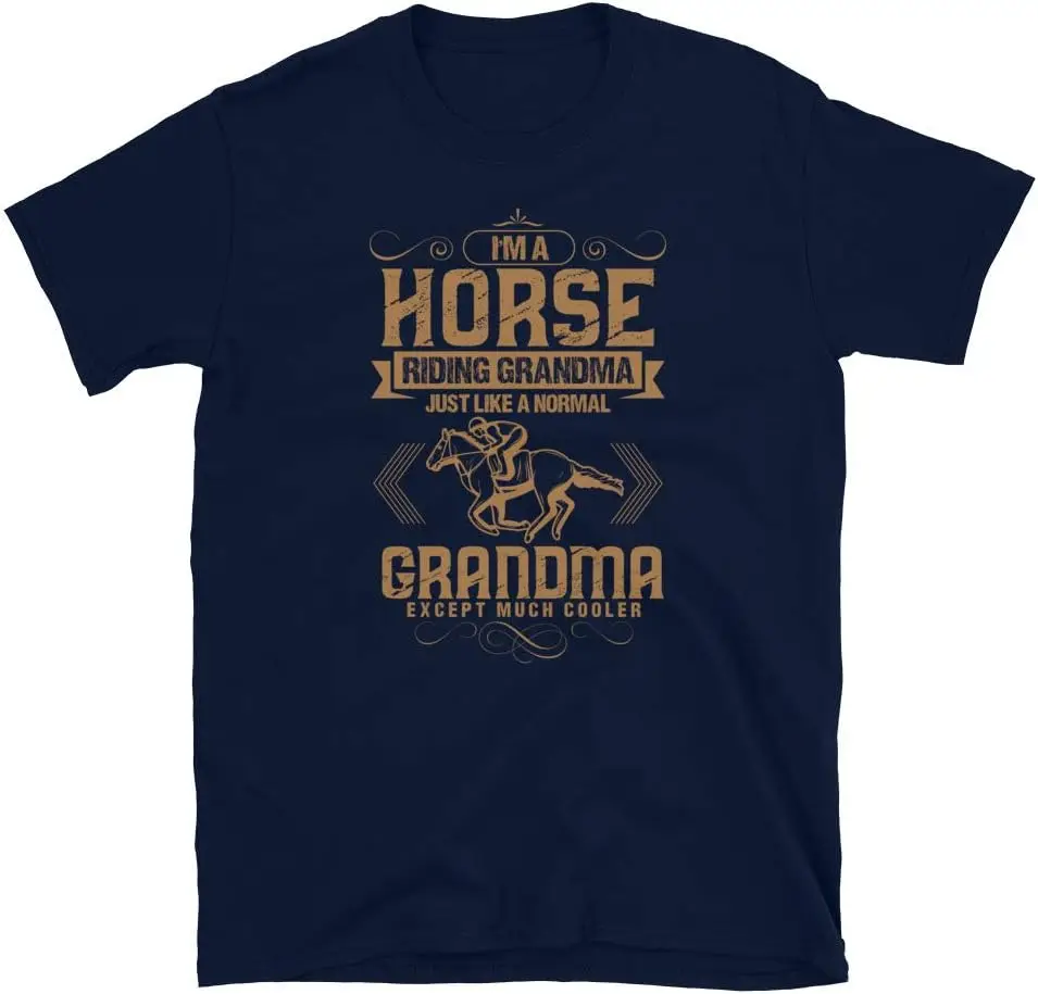 Horse Riding Grandma Unisex T-shirt Women's Summer Short  Casual cotton new arrival fashion couple outfit