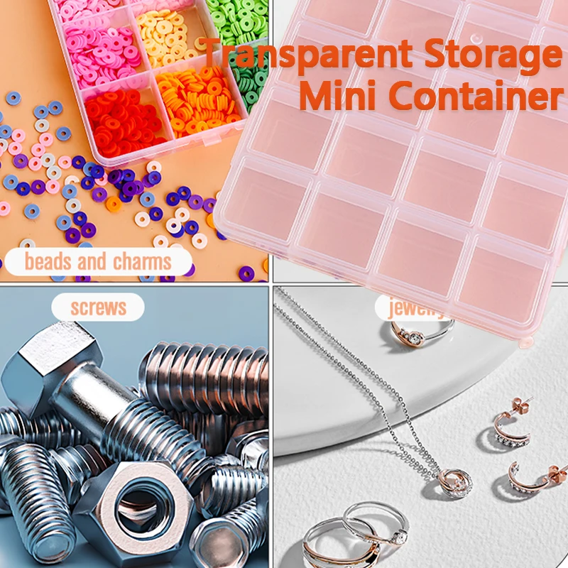 Transparent Storage Mini Container for Storage of Small Items Beads Earring Box,Furniture Small Tools,Accessories,Handmade Parts