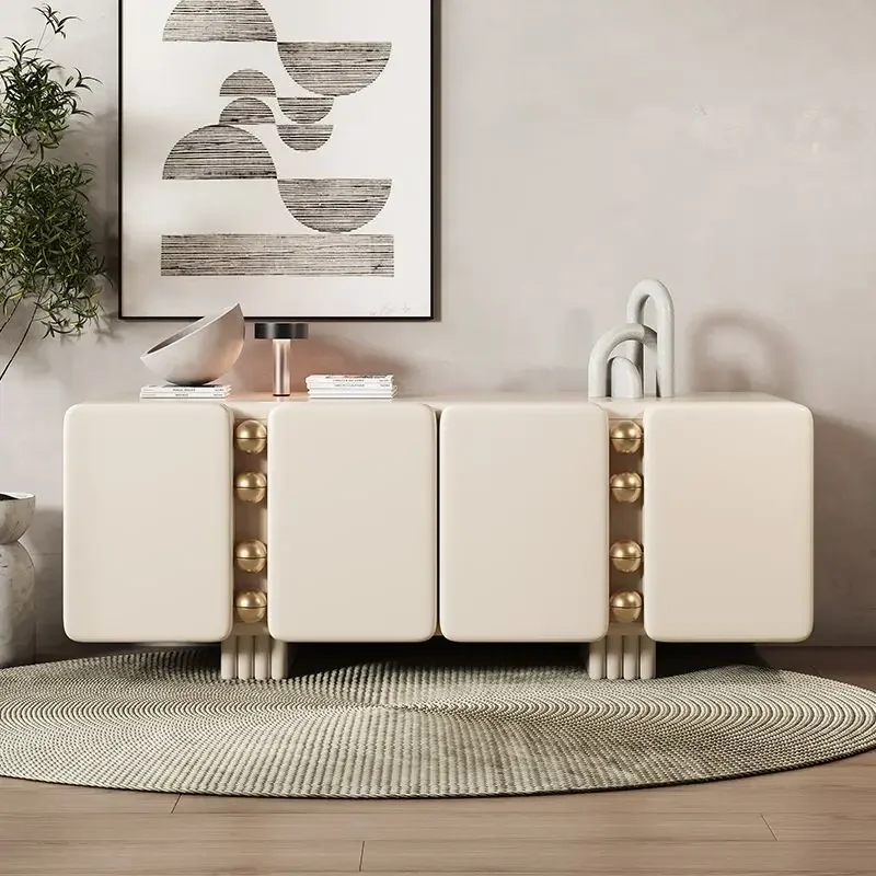 Italian light luxury TV cabinet modern simple storage locker villa living room advanced multi-functional solid wood dining side