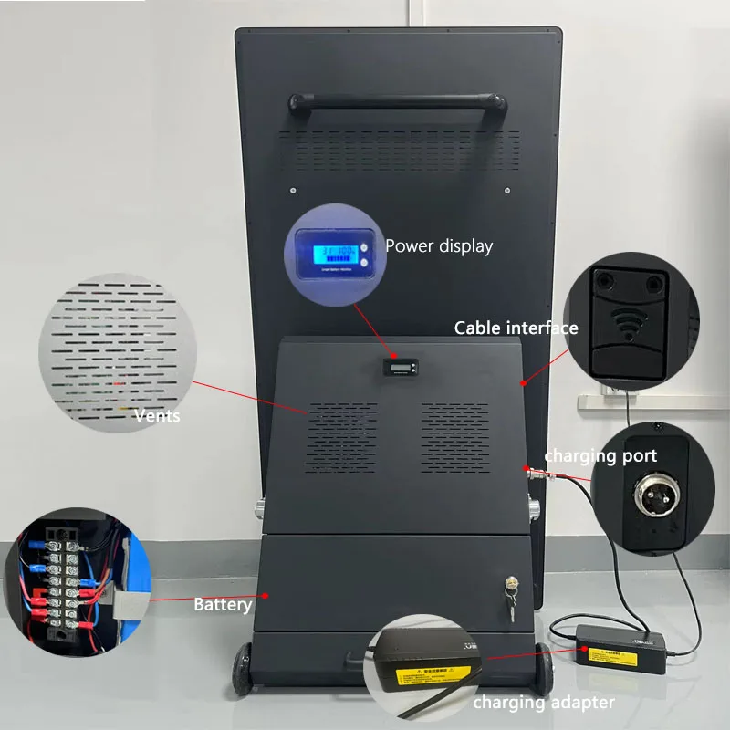 Señalización Digital móvil portátil de alto brillo para exteriores, 32 carteles impermeables para pantalla publicitaria al aire libre