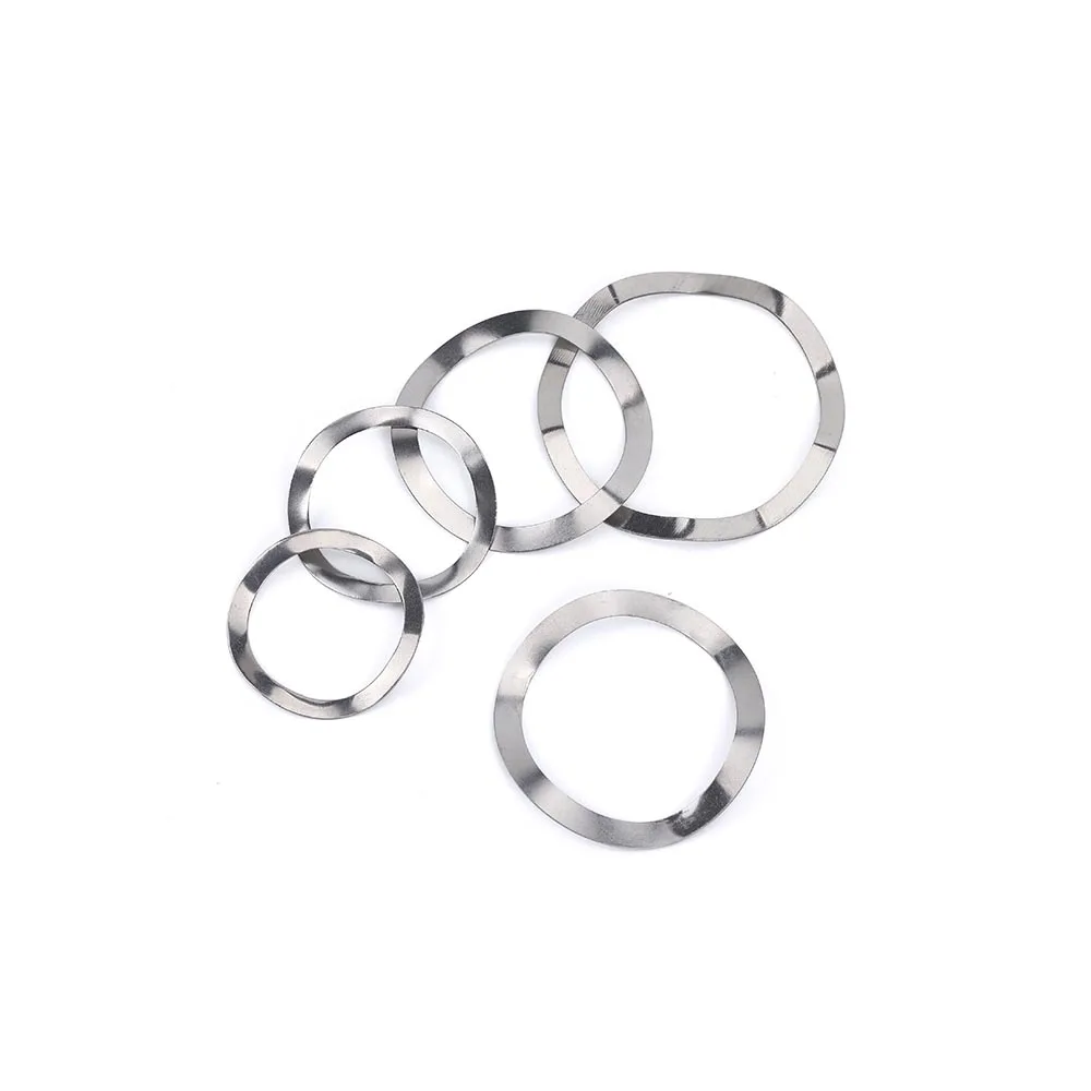 50pcs M3 M4 M5 M6 M8 M10 M12 M16 M19 M21 M25 304 Stainless Steel Three Wave Crest Type Spring Washer Gasket for Bearing Shafts