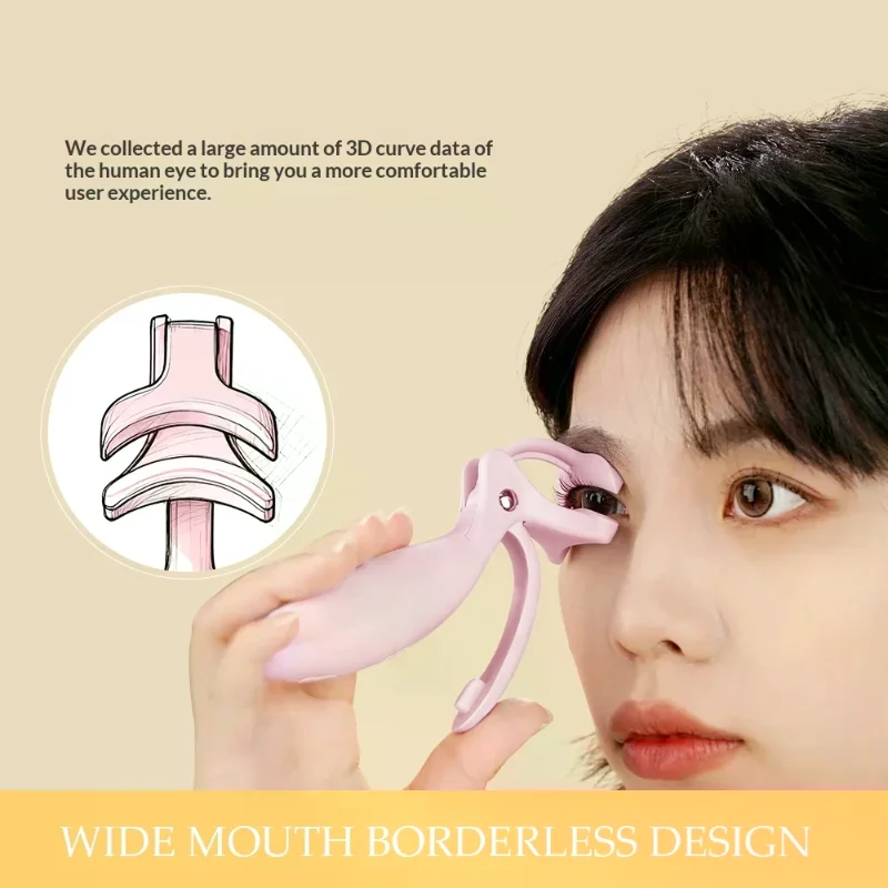 Wide Angle 3D Thermal Eyelash Bending Machine 3-Speed Electric Curler Quick Preheating Handheld Makeup No Burn