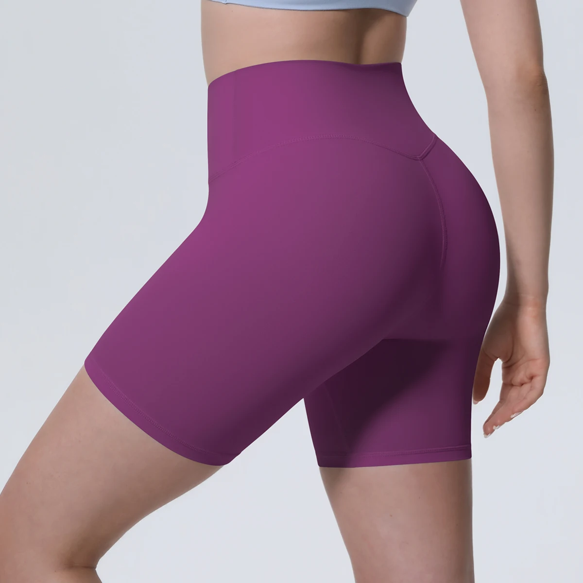 1 Stück Damen Sport-Kurze Yoga-Leggings Einfarbige Hochtaillierte Fitness-Shorts Schnelltrocknende Radfahr-Workout Nahtlose Shorts – Detail 36