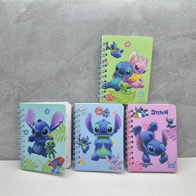 4 Pcs Mixed Disney Stitch Coil Notebook Notebook Cartoon Cute Color Inner Page Mini Notebook