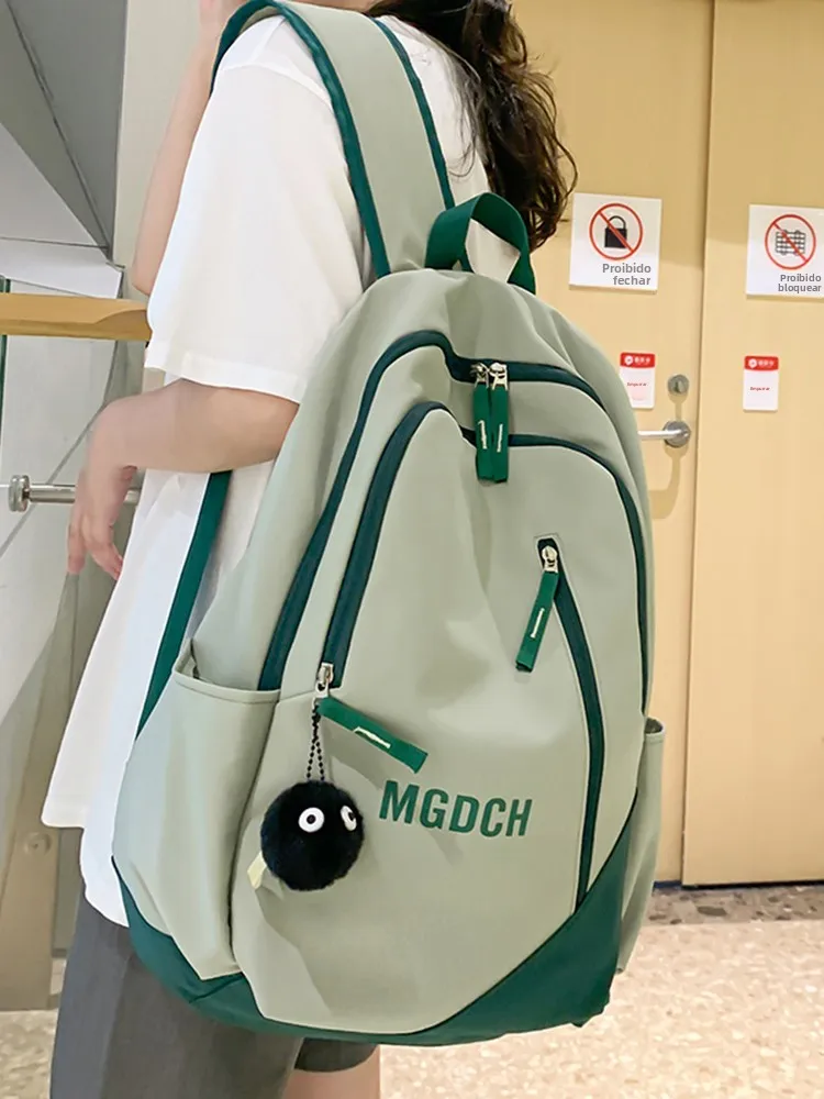 若々しい学生向けバックパック-中学生・高校生女子-大学生-旅行用-軽量-防水-デュアルショルダーバッグ