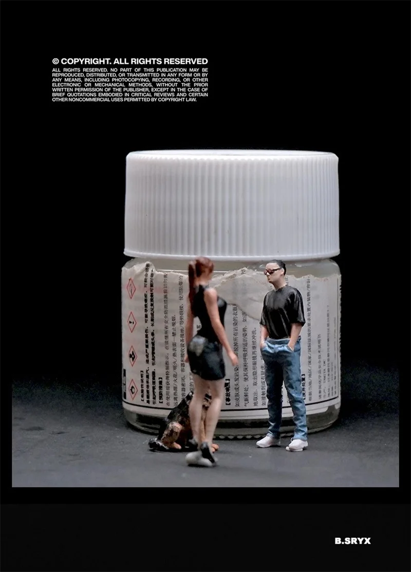 1:64 Schaalmodel 1 Stuks Hars Mannen Met Korte Mouwen En Zonnebril Knappe Guy Action Figure Pop Diy Scène accessoire Display