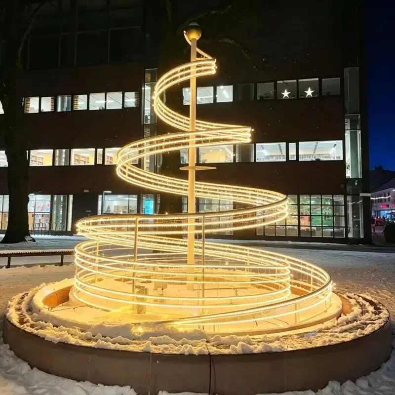 Outdoor IP65 Large 3D Hollow LED Christmas Tree Light Custom Color Iron/Aluminum Frame Modern Commercial Decoration