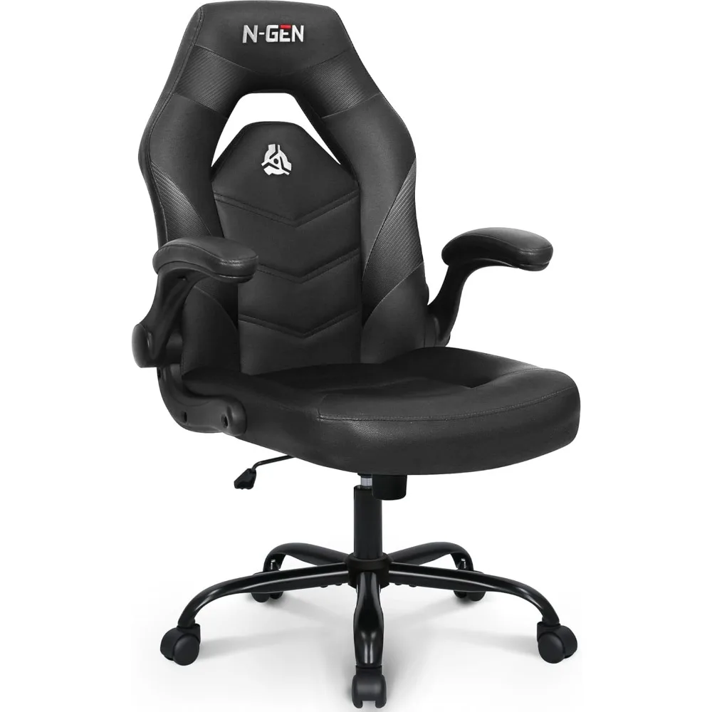 Silla electrónica para juegos, silla ergonómica de oficina para ordenador con soporte lumbar, brazo abatible con rueda giratoria de altura ajustable