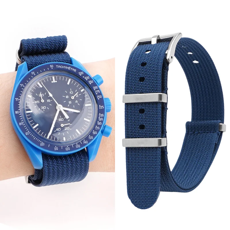 Нейлоновый ремешок для часов 20 мм 22 мм для Omega X Swatch MoonSwatch, спортивный качественный мужской браслет, аксессуары для часов, браслет