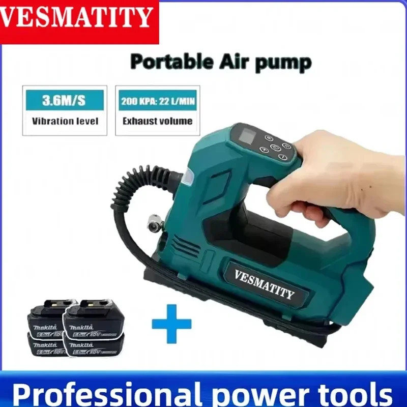 Cordless Inflator Electric Air Pump Car Tire Air Compressor Car Tyre Inflator Electric Motorcycle For Makita 18V 20V Battery Pin