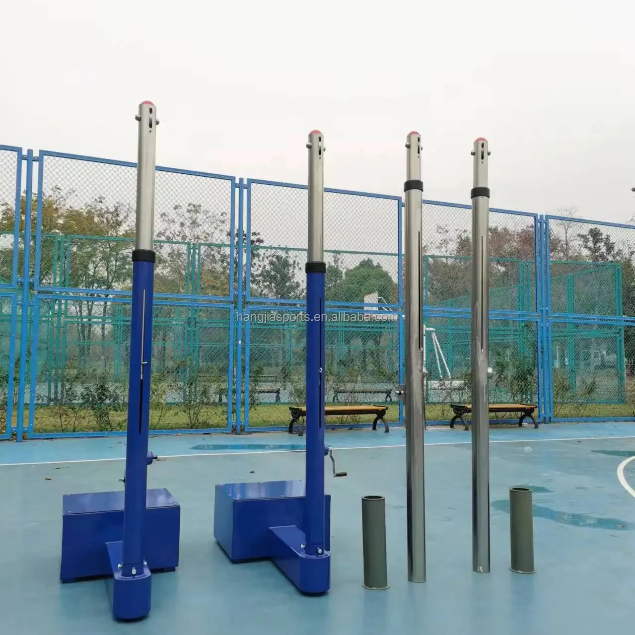 Gran oferta, poste de voleibol ajustable móvil creciente de aluminio y acero de alta calidad, instalaciones deportivas, competición o entrenamiento