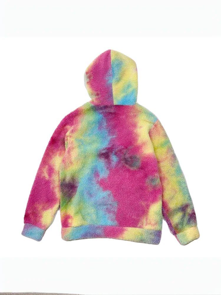   Tie Dye Fce Hoodie Paar Sle Pure Originele film rondom Thiened Long Sve Cotton Inner ket