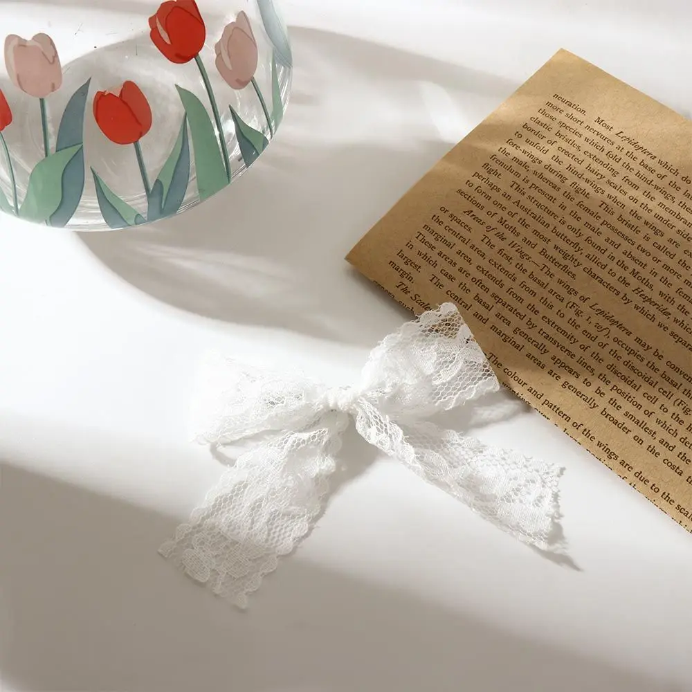 かわいい素敵なロリータ女性韓国レースヘアアクセサリーバレエコアバレッタ女性のヘアクリップ弓ヘアピン