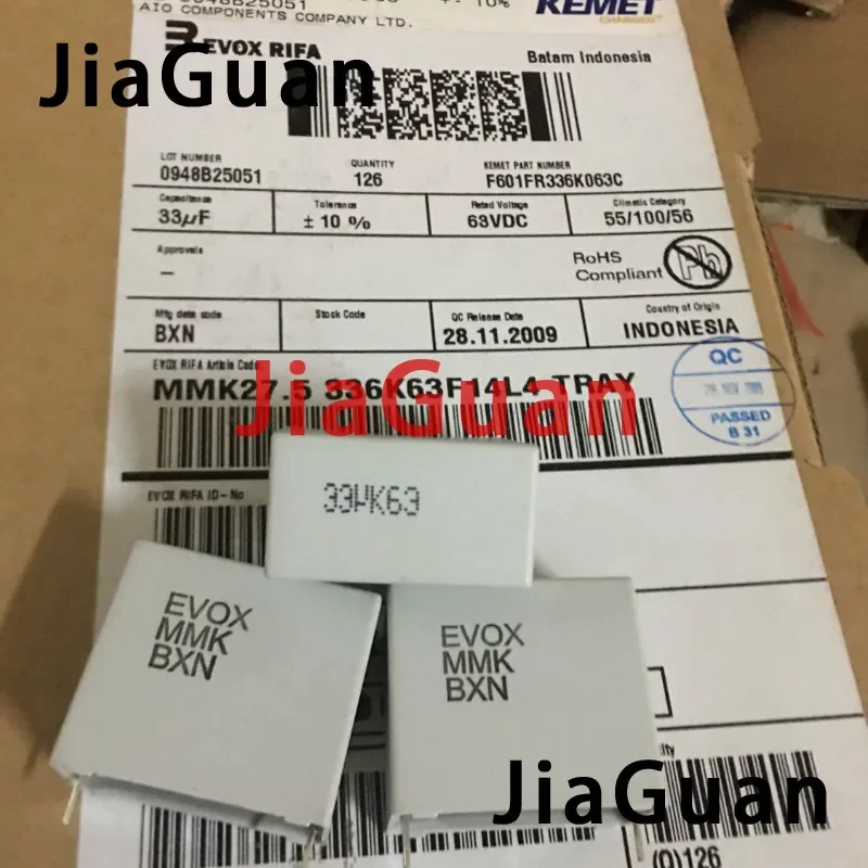 

2PCS MMK27.5 336K63F14L4TRAY EVOX KEMET MMK 33UF 63V p27.5 film capacitor MMK5 336/63V hot sale 33UF/63V free shipping