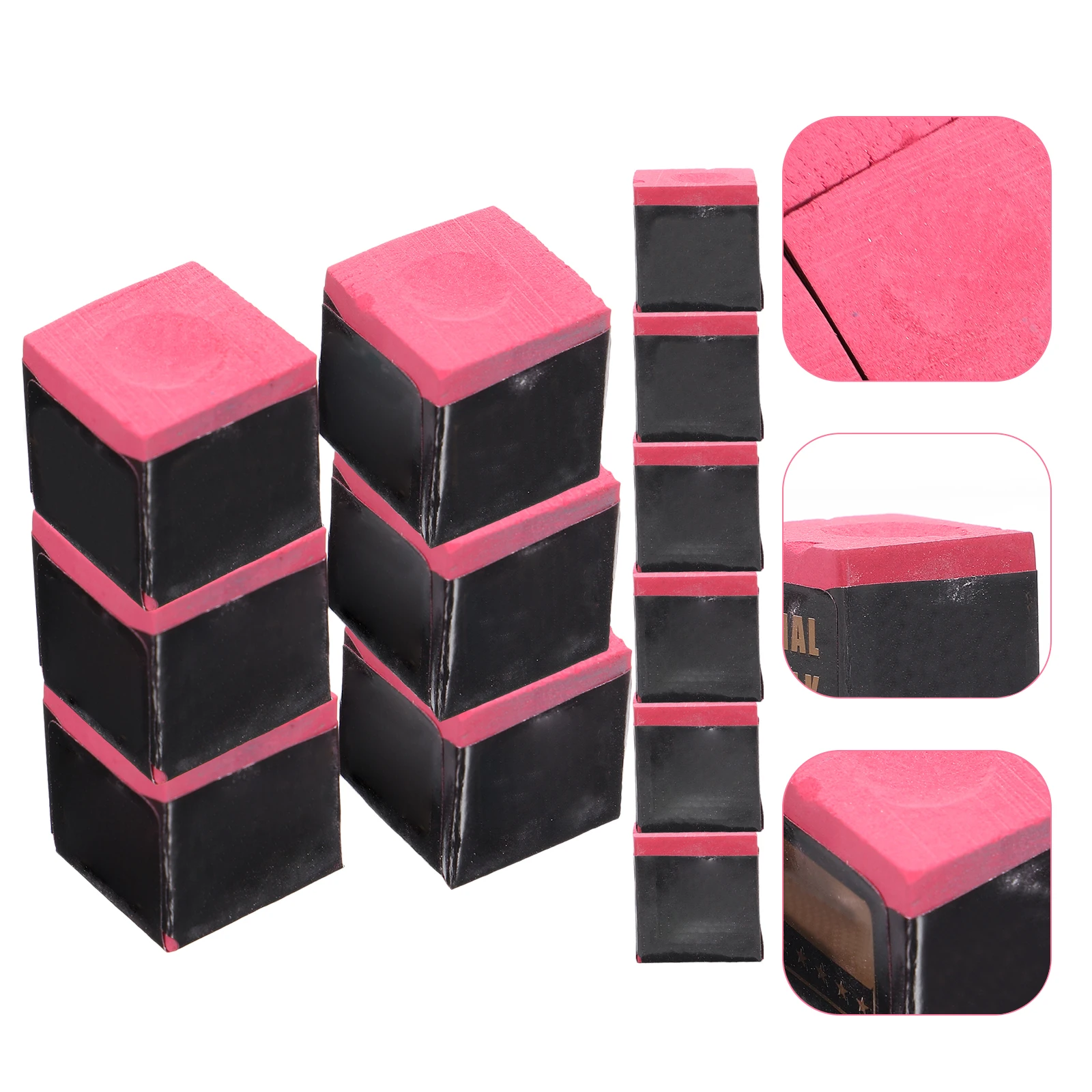 

24 Pcs Pool Cue Chalk Billiard Supplies Chocolate Pink Accessories Table Billiards Training Match Prevent Skidding Improve Hit