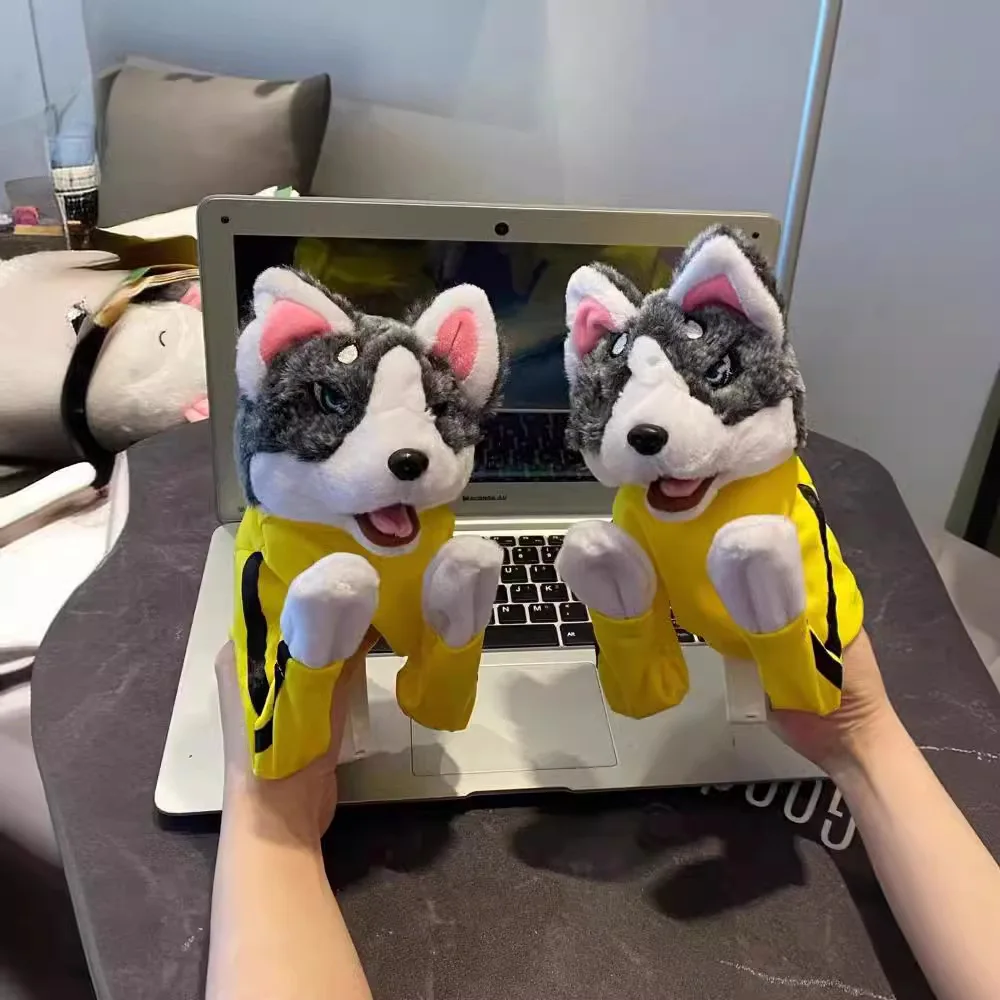 Kung Fu Husky Punching Puppet Dog Hand Puppet Boxing Puppets Animal Toy Husky Gloves with Sounds Boxing Action Halloween gift view 4