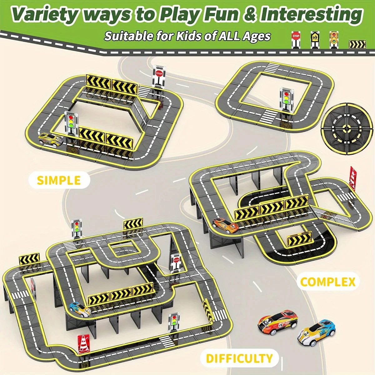 Magnetyczne zabawki drogowe: magnetyczny żuraw, samochody, klocki magnetyczne, kreatywne i edukacyjne zabawki konstrukcyjne dla dzieci w wieku 3-6 lat, prezenty urodzinowe.