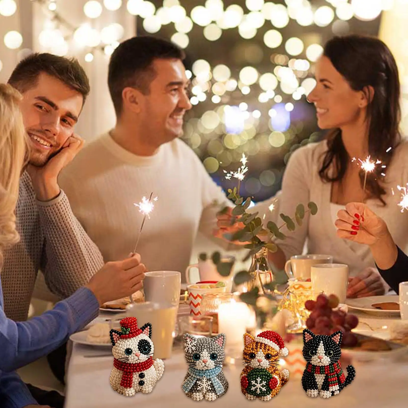 Beaded Animal Kit With Instructions Cat Making Craft Supplies Tiny 3d Beaded Animal DIY Kit For Kids Boys Girls Family Crafts