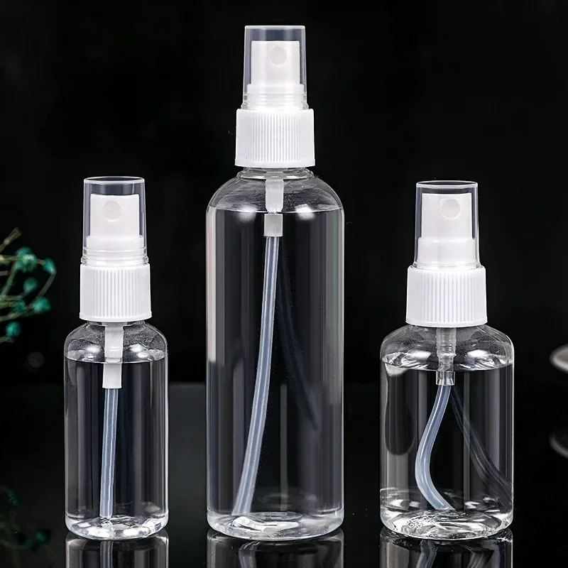 Botellas rellenables de plástico transparente, atomizador de Perfume, minibotellas vacías con pulverizador, accesorios portátiles de viaje, 20/30/50/60/100ml