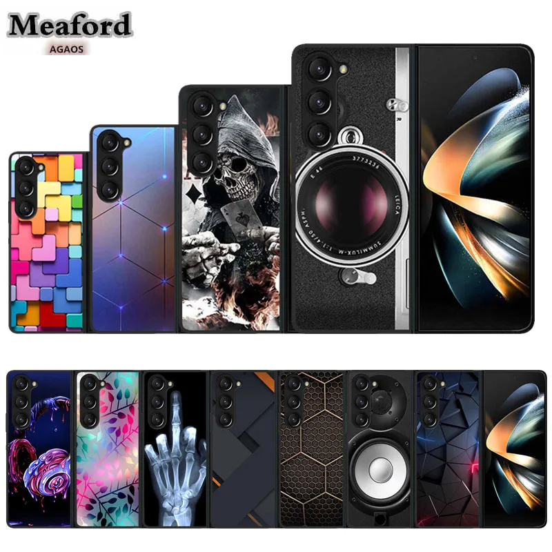 

For Samsung Galaxy Z Fold 3 4 5 Phone Case Shockproof Hard Plastic Black Cover Samsung Z Fold Case Shockproof Protective Coque