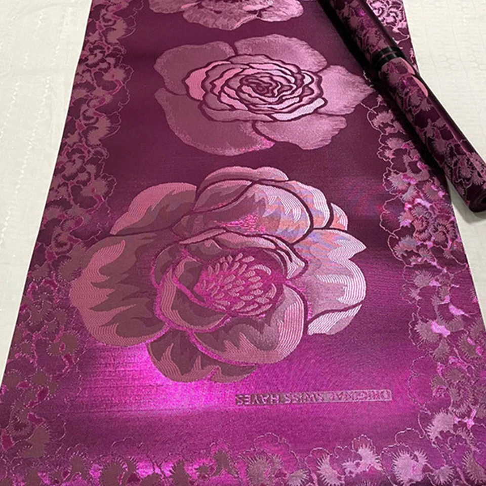 

Purple Nigerian Wedding Gele Set - 2PC New African Sego Headtie with 3D Floral Print, Traditional Headwrap Fabric 48x230 TX-4-10