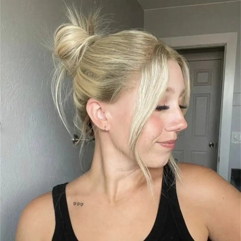 

Женский парик премиум-класса, мягкий натуральный прямой парик, блондинка с омбре, синтетический HD парик спереди, предварительно выщипанные волосы, бесклеевой